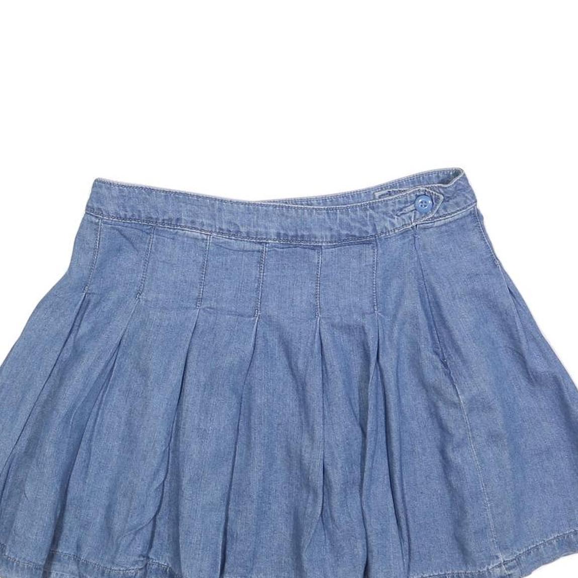 AMERICAN EAGLE Womens Blue Denim Pleated Mini Cotton Skirt S Casual Summer