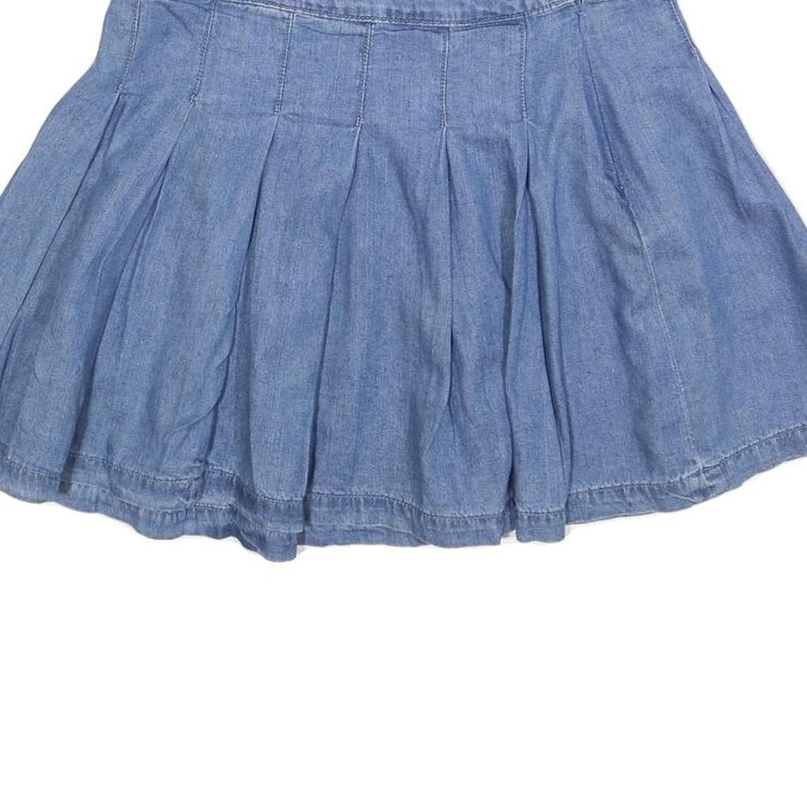 AMERICAN EAGLE Womens Blue Denim Pleated Mini Cotton Skirt S Casual Summer