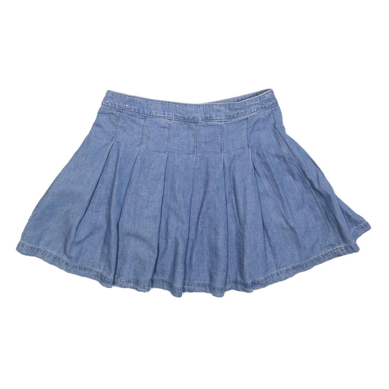 AMERICAN EAGLE Womens Blue Denim Pleated Mini Cotton Skirt S Casual Summer