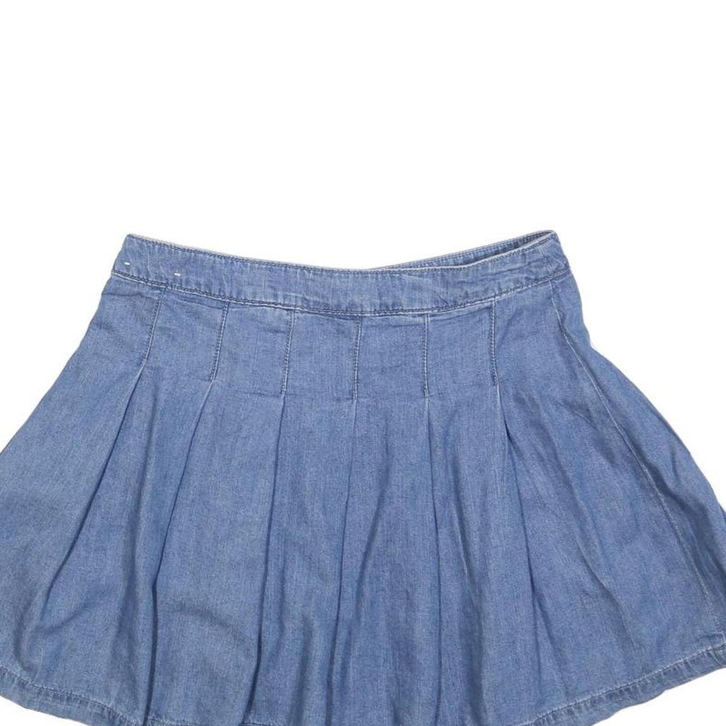 AMERICAN EAGLE Womens Blue Denim Pleated Mini Cotton Skirt S Casual Summer