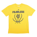 ADIDAS Mens Yellow Fearless Graphic T-Shirt L Short Sleeve Crew Neck Cotton