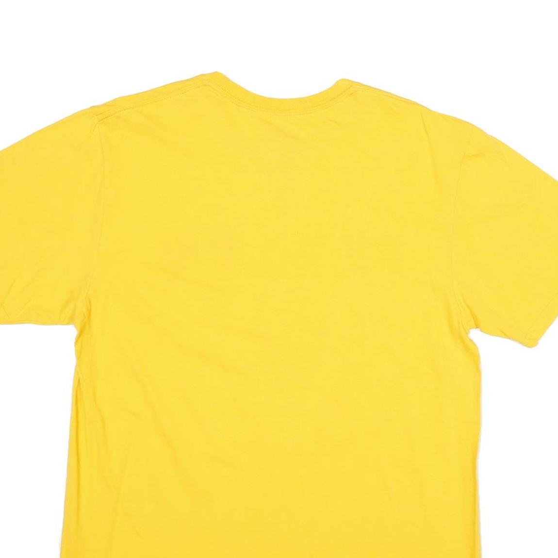 ADIDAS Mens Yellow Fearless Graphic T-Shirt L Short Sleeve Crew Neck Cotton