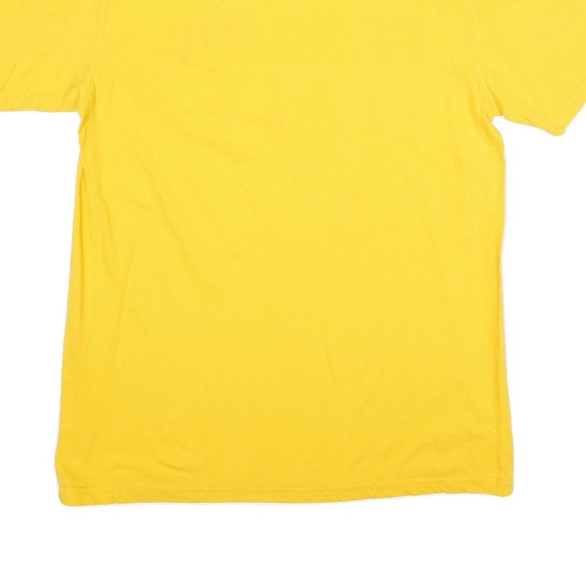 ADIDAS Mens Yellow Fearless Graphic T-Shirt L Short Sleeve Crew Neck Cotton