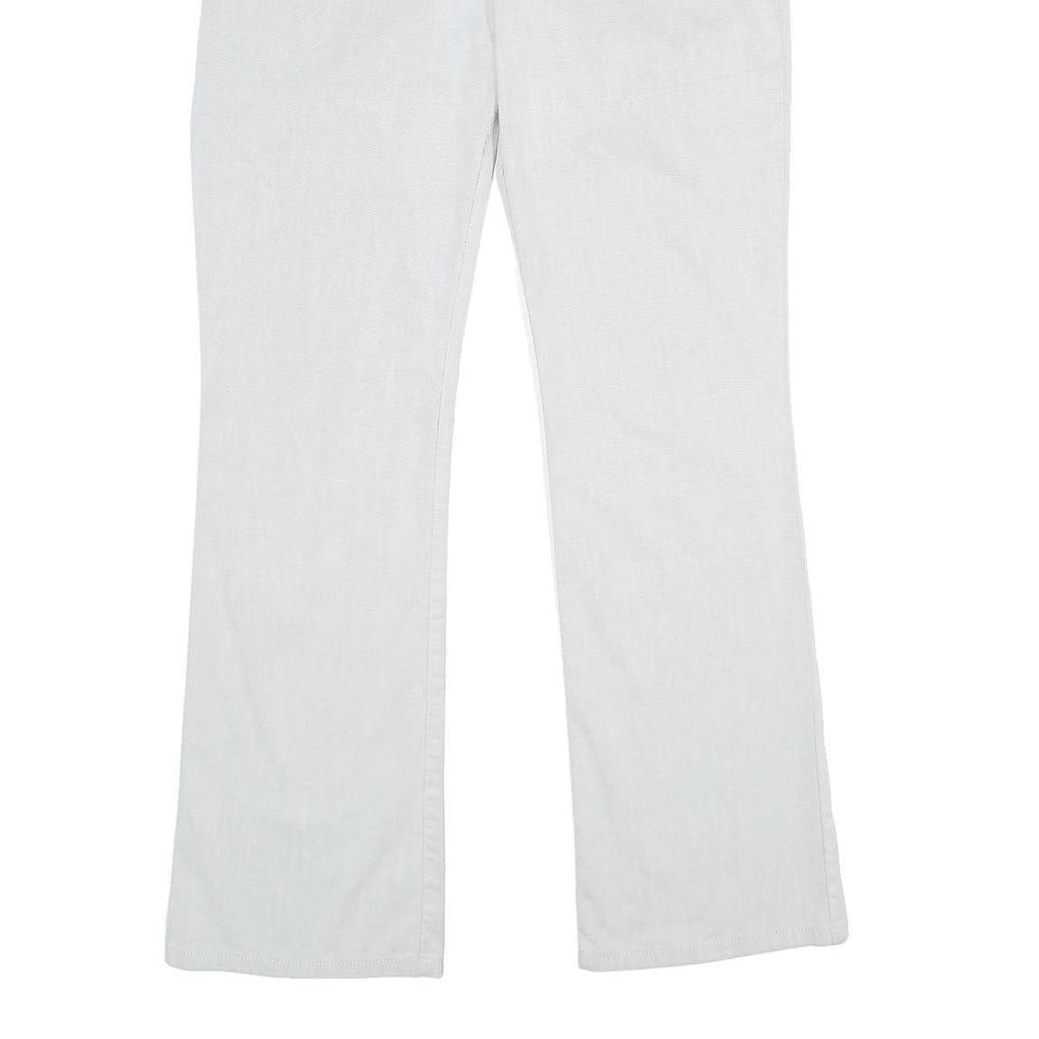 VANILIA Womens Cotton Blend White Regular Fit Straight Leg Trousers W28 L34