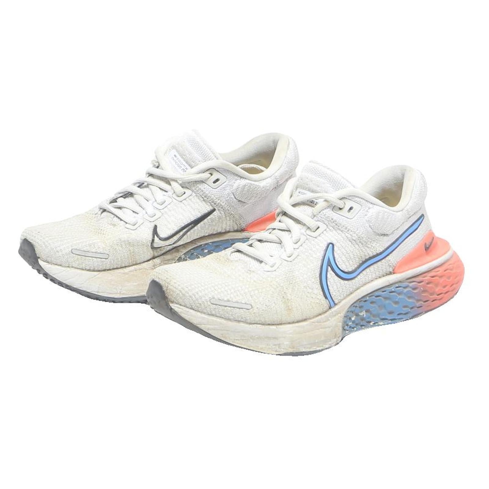 NIKE React Infinity Run Flyknit Boys Lace-Up Trainers White Blue Coral Synthetic