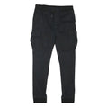 H&M Mens Cotton Blend Black Slim Cargo Trousers W31 L29 Drawstring Waist