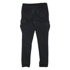 H&M Mens Cotton Blend Black Slim Cargo Trousers W31 L29 Drawstring Waist