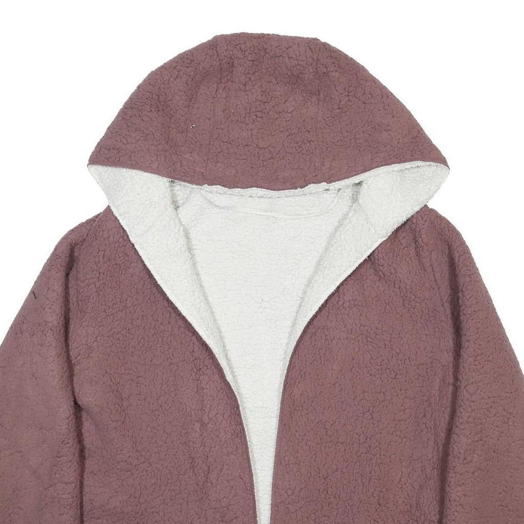 PINK VICTORIA'S SECRET Womens Purple Outdoor Fleece Hooded Jacket XS Polyester
