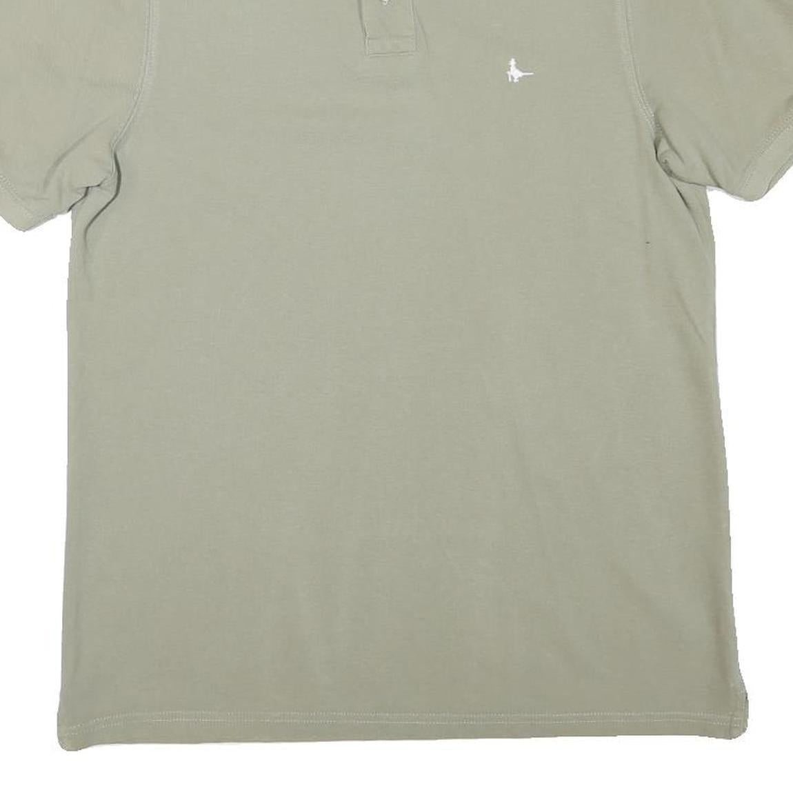JACK WILLS Mens Green Short Sleeve Plain S Cotton Blend Polo Shirt Classic Fit