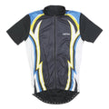 CRIVIT Mens Black Blue & Yellow Cycling Jersey M Short Sleeve Zip Front