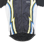 CRIVIT Mens Black Blue & Yellow Cycling Jersey M Short Sleeve Zip Front