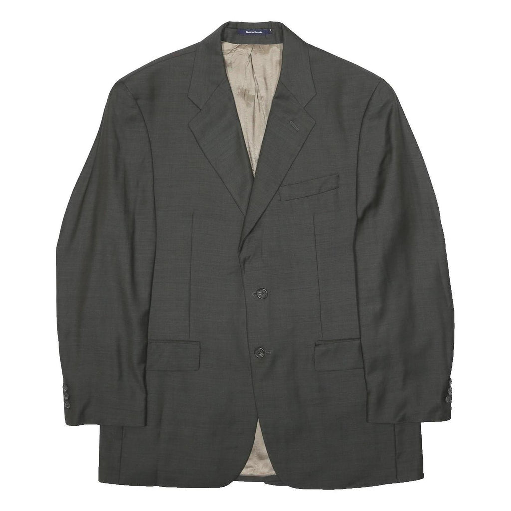 LAUREN RALPH LAUREN Mens Grey Wool Blend Jacket M Button Plain Classic Formal