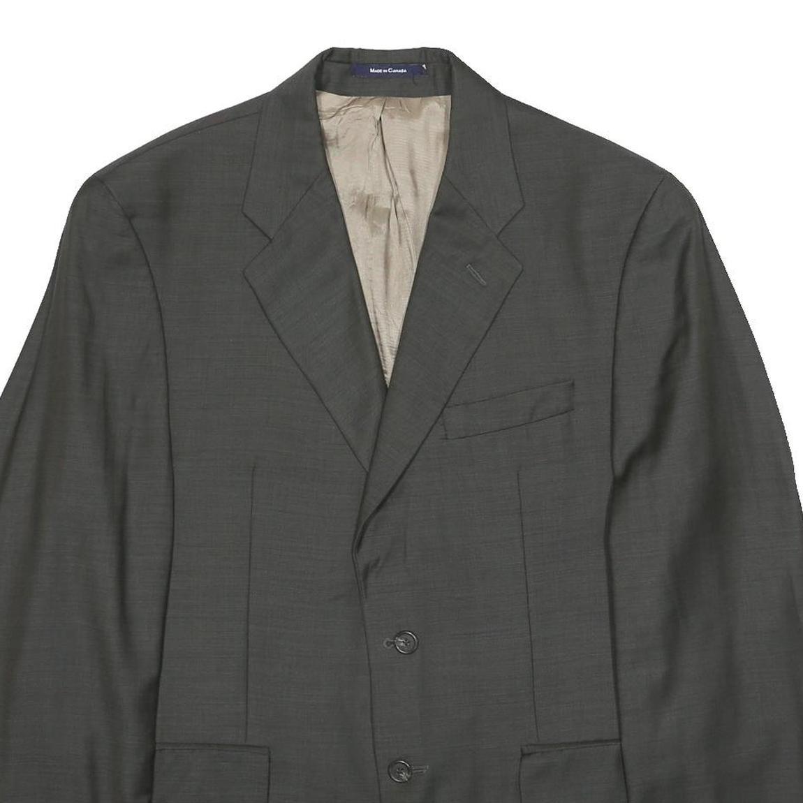 LAUREN RALPH LAUREN Mens Grey Wool Blend Jacket M Button Plain Classic Formal