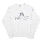 VOULUNTEER Womens White Washington D.C. Crew Neck L Cotton Blend Sweatshirt