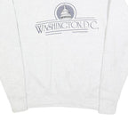 VOULUNTEER Womens White Washington D.C. Crew Neck L Cotton Blend Sweatshirt