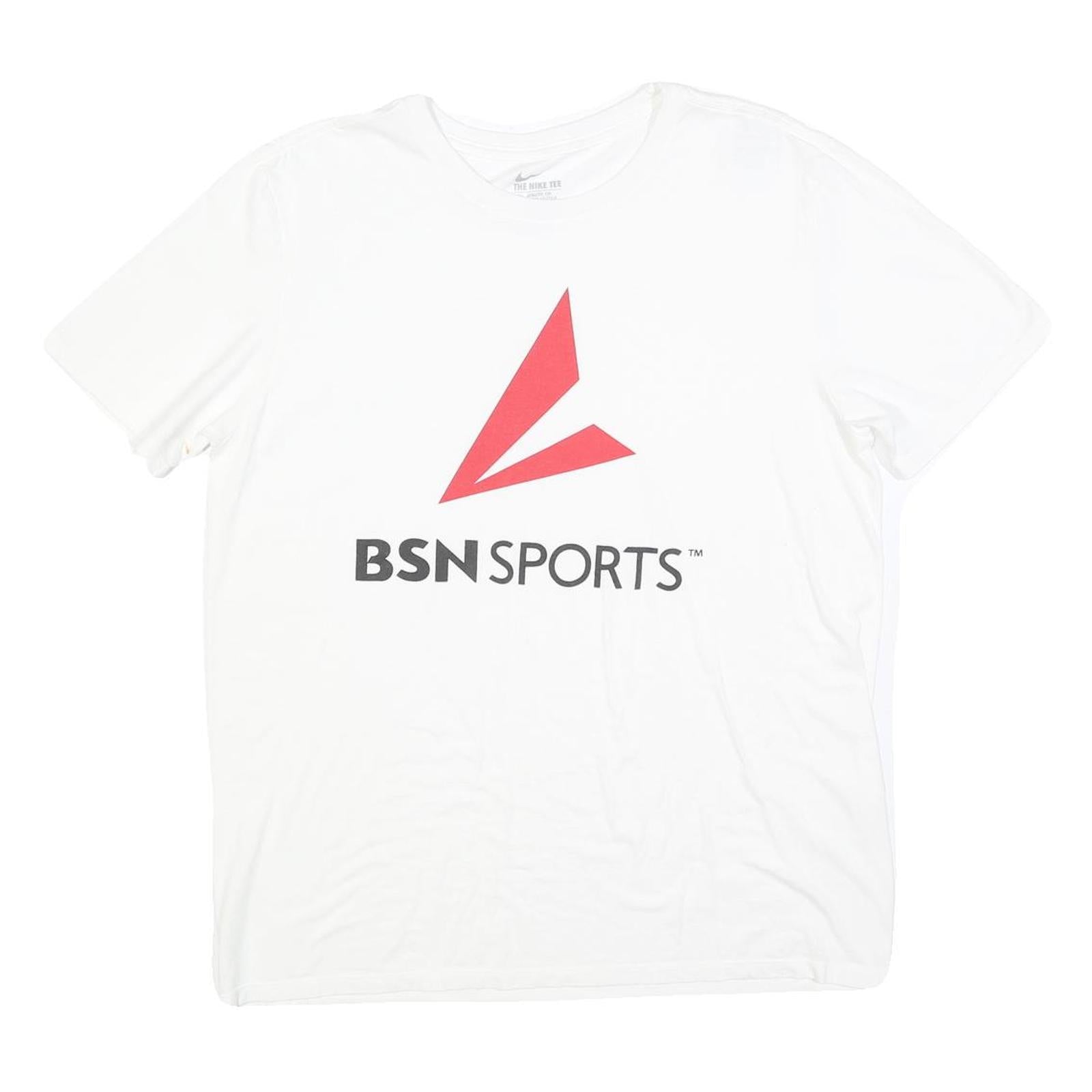 NIKE Mens White BSN Sports Graphic T-Shirt L Short Sleeve Crew Neck