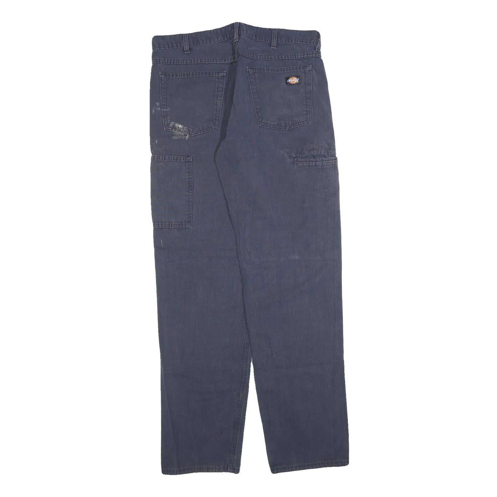 DICKIES Mens Blue Regular Fit Straight Denim Jeans W36 L34 Workwear Utility