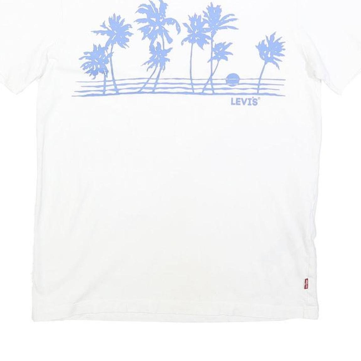 LEVI'S Womens White T-Shirt XS Short Sleeve Crew Neck Palm Tree Graphic