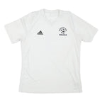 ADIDAS Mens White Pleasant Hill Soccer Graphic T-Shirt L Short Sleeve V-Neck