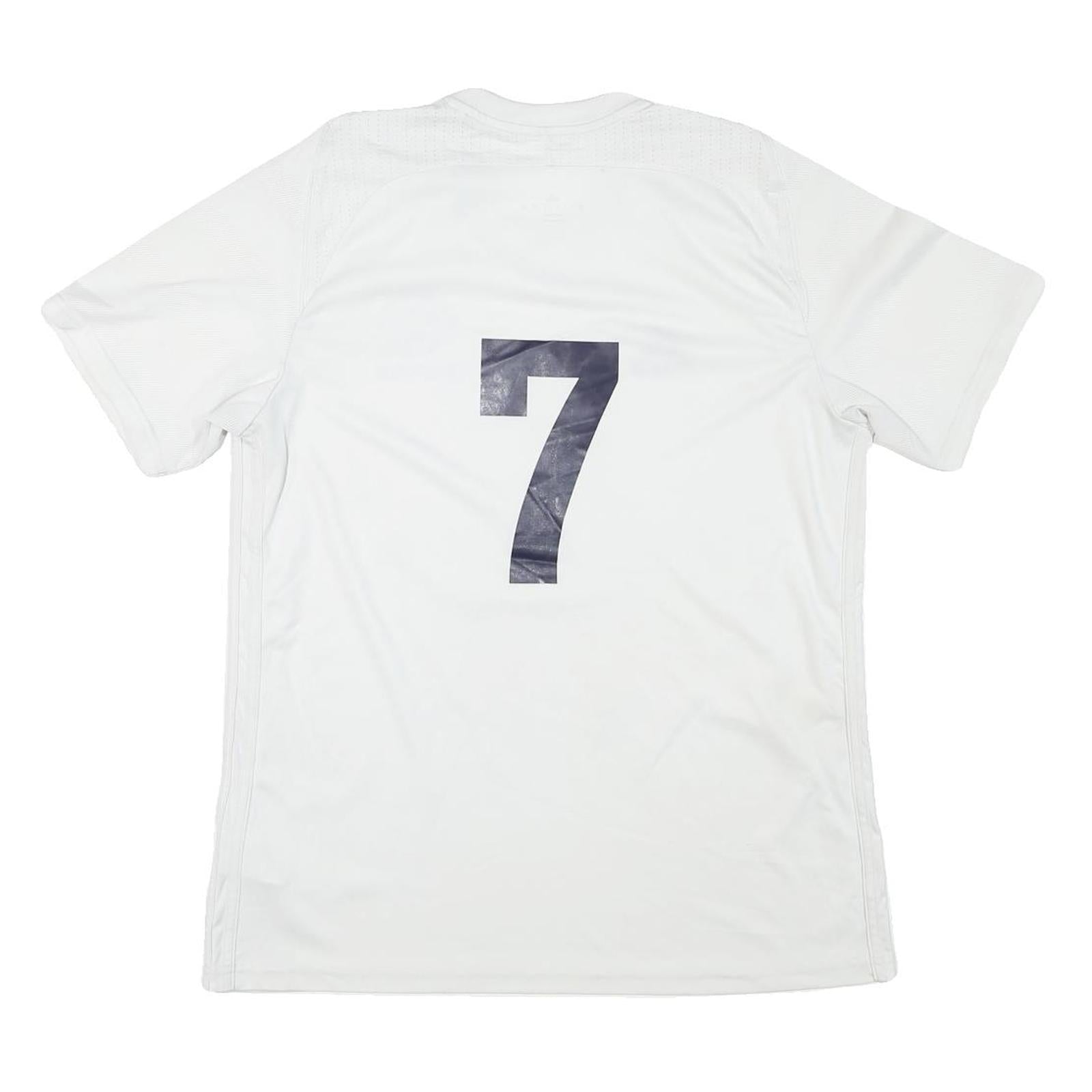 ADIDAS Mens White Pleasant Hill Soccer Graphic T-Shirt L Short Sleeve V-Neck