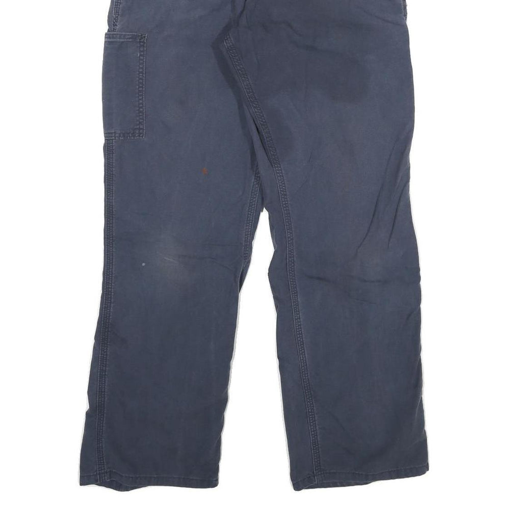 CARHARTT Mens Blue Relaxed Straight Trousers W28 L30 Workwear Zip Closure