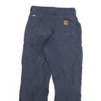 CARHARTT Mens Blue Relaxed Straight Trousers W28 L30 Workwear Zip Closure