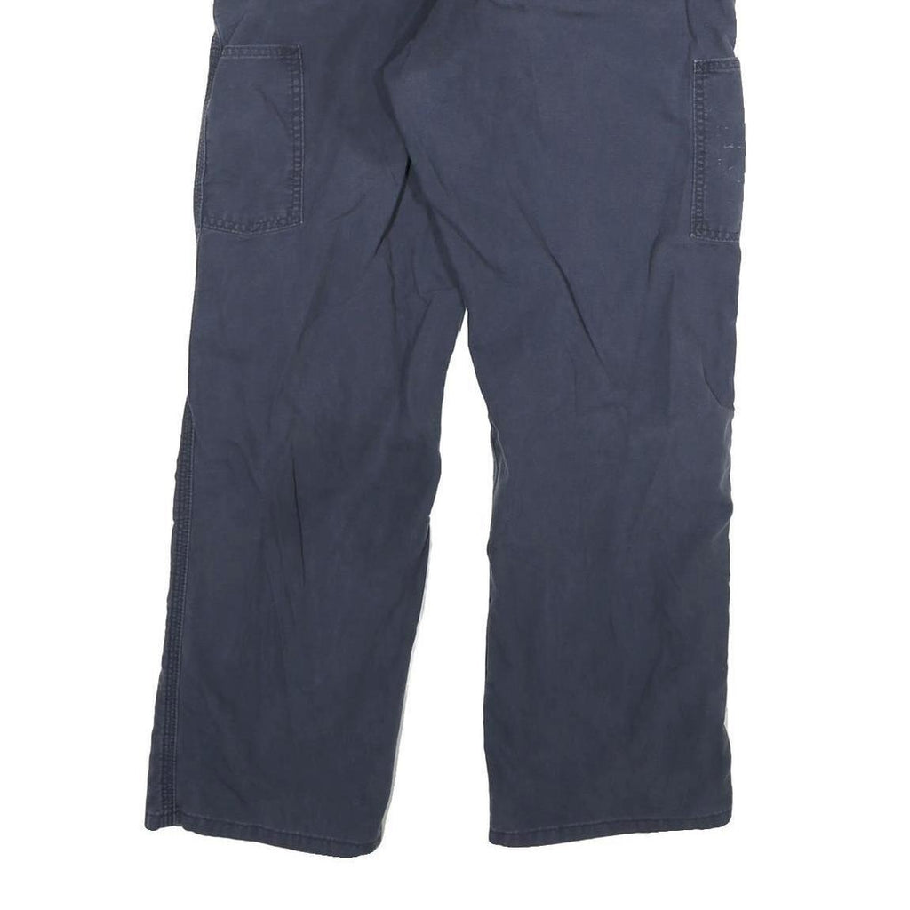 CARHARTT Mens Blue Relaxed Straight Trousers W28 L30 Workwear Zip Closure