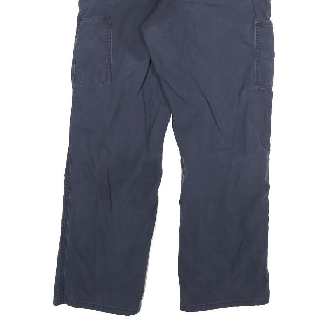 CARHARTT Mens Blue Relaxed Straight Trousers W28 L30 Workwear Zip Closure