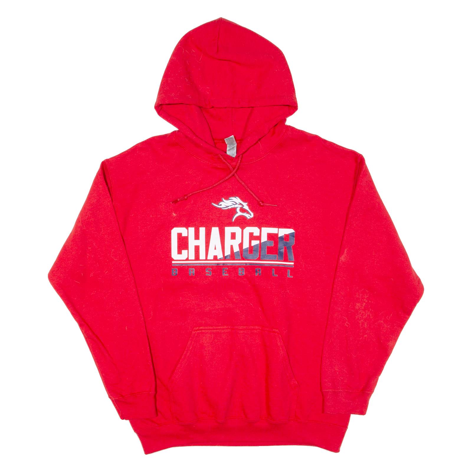 GILDAN Charger Baseball Mens Red Hoodie USA M