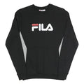 FILA Mens Black & Grey Cotton Blend Crew Neck XS Sweatshirt Pullover Logo
