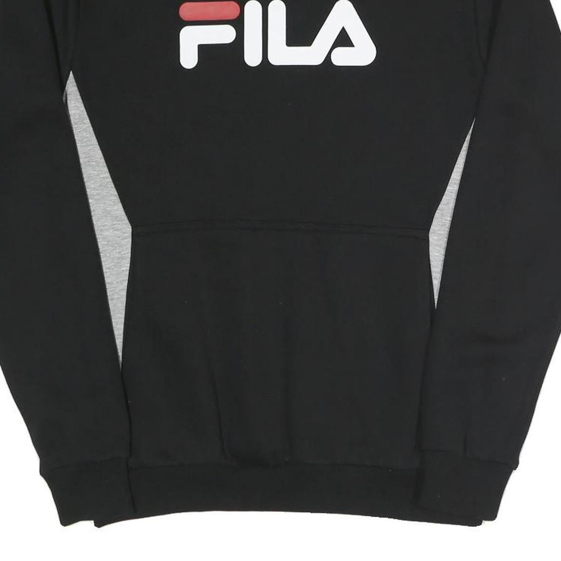 FILA Mens Black & Grey Cotton Blend Crew Neck XS Sweatshirt Pullover Logo