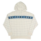 PUMA Womens Cream Checked Logo Print Hoodie UK 10 Cotton Blend Drawstring