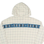 PUMA Womens Cream Checked Logo Print Hoodie UK 10 Cotton Blend Drawstring