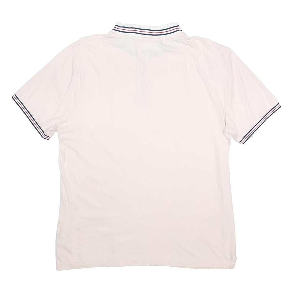 FILA Mens White Half Zip Polo Collar T-Shirt XL Short Sleeve Sport Casual