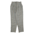 Womens Regular Fit Check Grey Trousers W25 L25 Stylish Classic Zip Closure