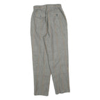 Womens Regular Fit Check Grey Trousers W25 L25 Stylish Classic Zip Closure