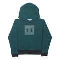 UNDER ARMOUR Mens Green Hoodie S Cotton Blend Pullover Drawstring