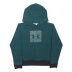 UNDER ARMOUR Mens Green Hoodie S Cotton Blend Pullover Drawstring