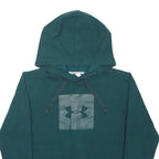 UNDER ARMOUR Mens Green Hoodie S Cotton Blend Pullover Drawstring