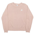 NIKE Womens Beige Sweatshirt Crew Neck L Cotton Blend Casual Pullover
