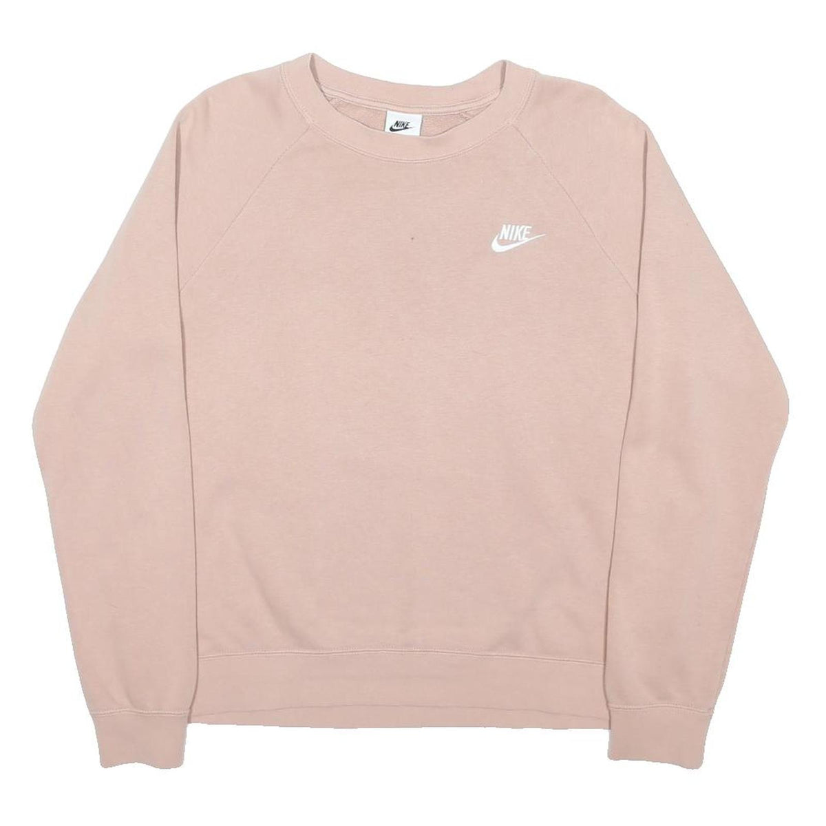 NIKE Womens Beige Sweatshirt Crew Neck L Cotton Blend Casual Pullover