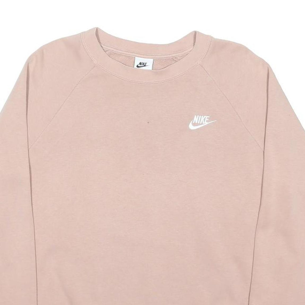NIKE Womens Beige Sweatshirt Crew Neck L Cotton Blend Casual Pullover