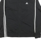 ADIDAS Womens Black & White Classic Zip Up Polyester Blend Track Jacket L