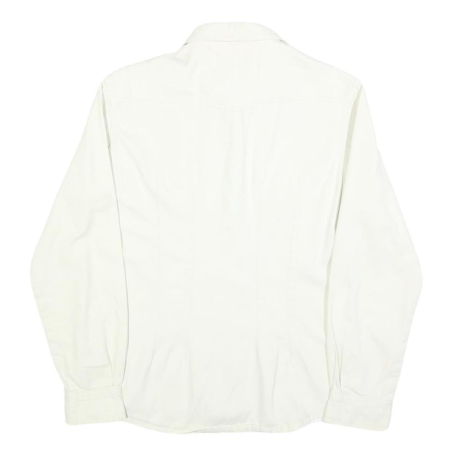 LEVI'S Womens White Shirt M Cotton Blend Button Up Long Sleeve Casual