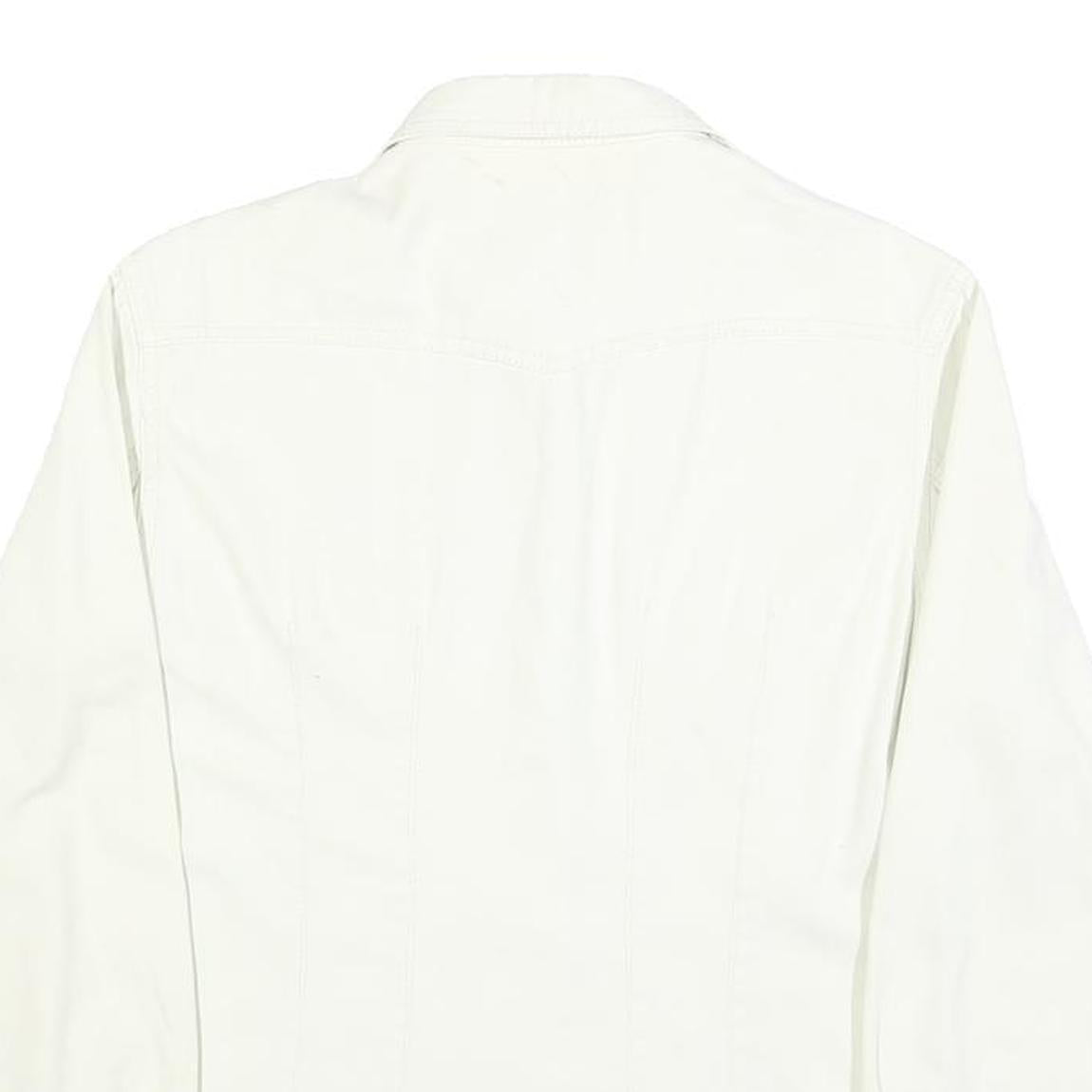 LEVI'S Womens White Shirt M Cotton Blend Button Up Long Sleeve Casual