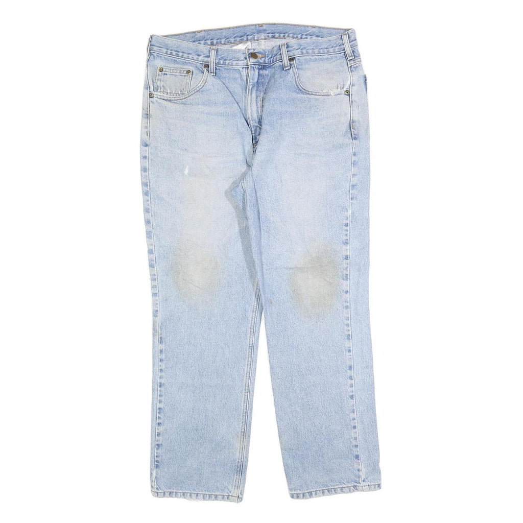 CARHARTT Mens Light Blue Regular Straight Denim Medium W36 L30 Casual Cotton