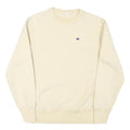 CHAMPION Mens Cream Crew Neck L Sweatshirt Cotton Blend Pullover Logo