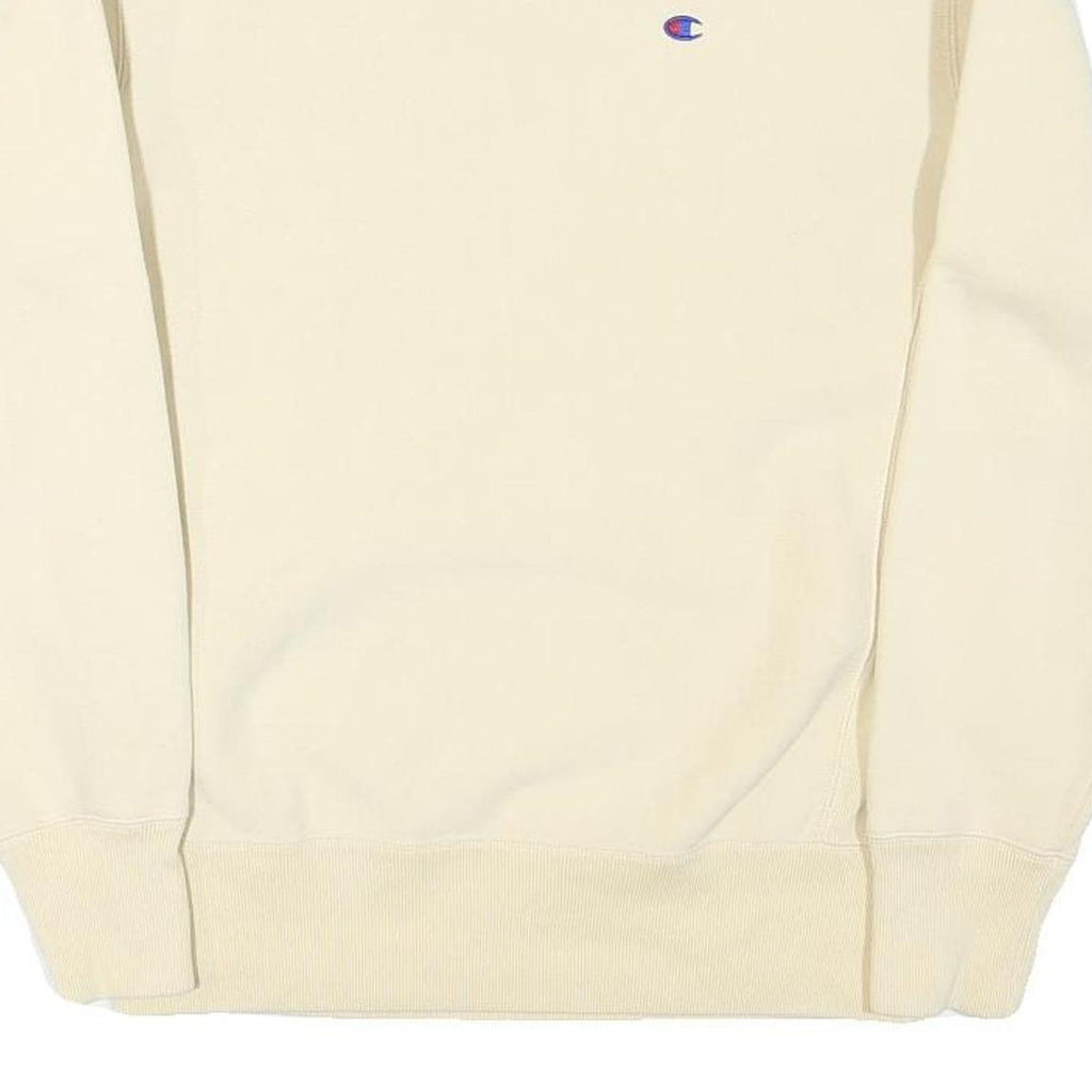 CHAMPION Mens Cream Crew Neck L Sweatshirt Cotton Blend Pullover Logo