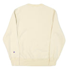 CHAMPION Mens Cream Crew Neck L Sweatshirt Cotton Blend Pullover Logo