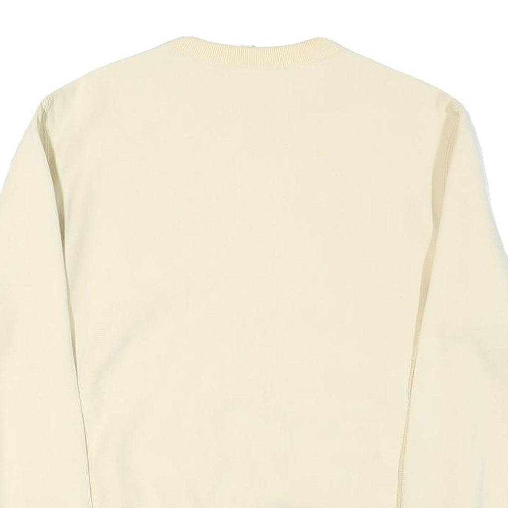 CHAMPION Mens Cream Crew Neck L Sweatshirt Cotton Blend Pullover Logo